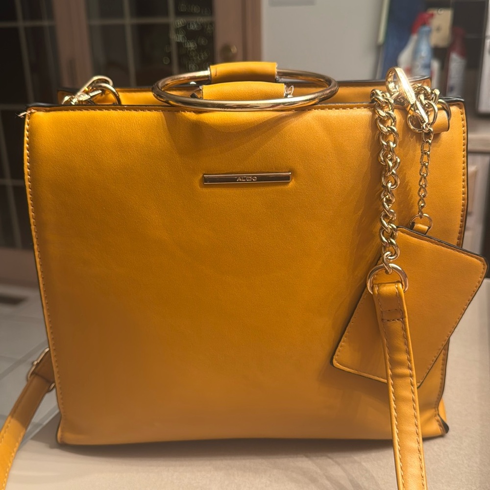 ALDO mustard handbag with shoulder strap